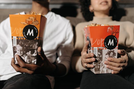 couple enjoying a movie night